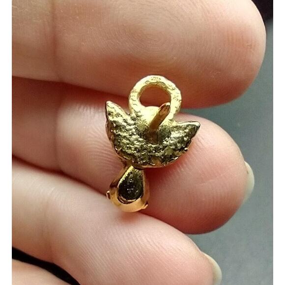 Vintage Christmas Tree Brooch & Holiday Pins Lot Red Green Rhinestone Gold Tone - Picture 12 of 13